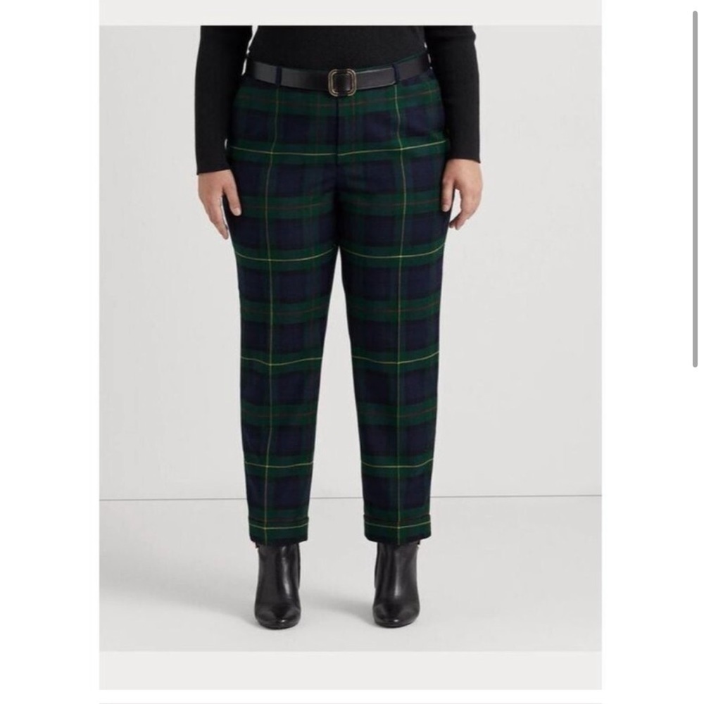 Lauren Ralph Lauren Plaid Wool-Blend Twill Ankle Pant